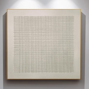 Minimalist Beige Abstract Canvas Art, Beige Geometric 3D Textured Painting, Handmade Minimalist Home Decor for Contemporary Interiors
