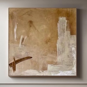 Brown Textured Wabi-Sabi Canvas Art: Minimalist Modern Decor