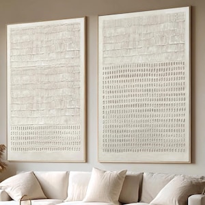 Set of 2 Beige Textured Wall Art,Modern Minimalist Painting,Wabi Sabi Wall Art,Neutral Canvas Art,Abstract Contemporary Art,Modern Wall Art