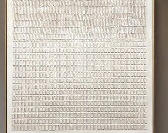 Beige 3D Textured Geometric Abstract Art, Modern Neutral Wall Decor,Minimalist Home Decor, Handmade Organic Textured Gallery Wall Statement
