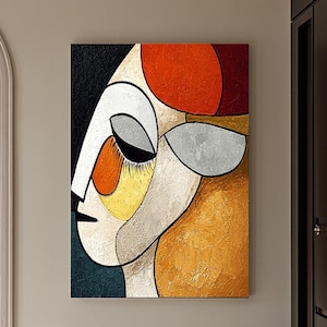 Large Colorful Textured Wall Art, Original Hand-Painted Abstract Painting, Picasso-Style Oil Painting, Contemporary Art, Modern Wall Art