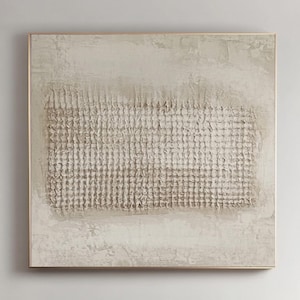 Beige Textured Wall Painting, Abstract Earth Tone Canvas Art, Modern Neutral Wall Decor, Minimalist Impasto Artwork, Modern Wall Art