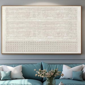 Beiges strukturiertes 3D-Gemälde, moderne geometrische zeitgenössische Kunst, abstrakte Linien Design Wandkunst, neutrale Wanddekoration, minimalistische WabiSabi Wandkunst