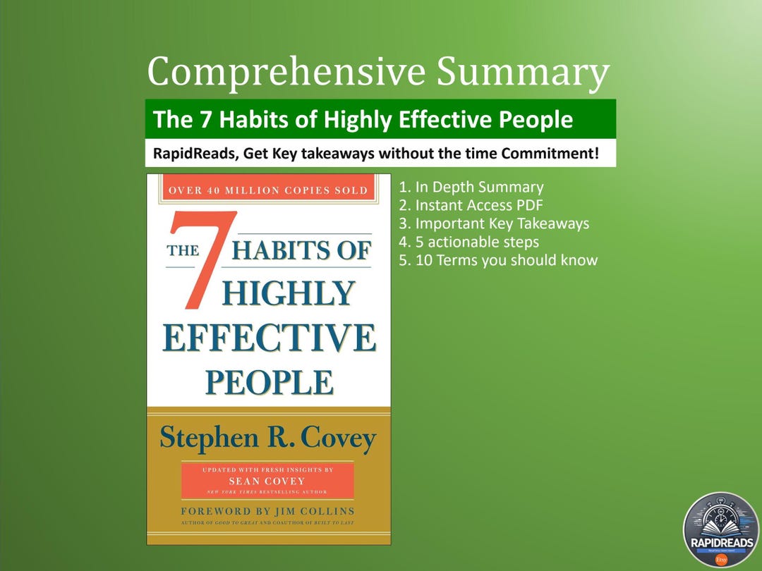 The 7 Habits of Highly Effective People Summary (PDF Download) - Etsy