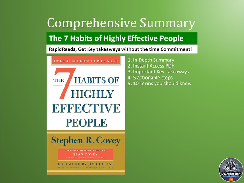 The 7 Habits of Highly Effective People Summary (PDF Download) - Etsy