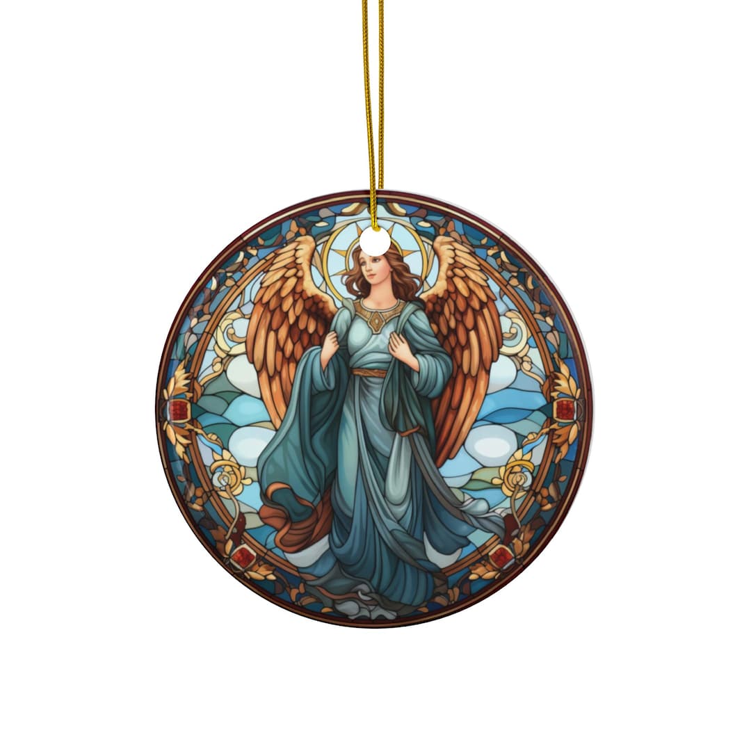 Faux Stained Glass Angel Ornament Elegant Holiday Decor, Perfect for ...