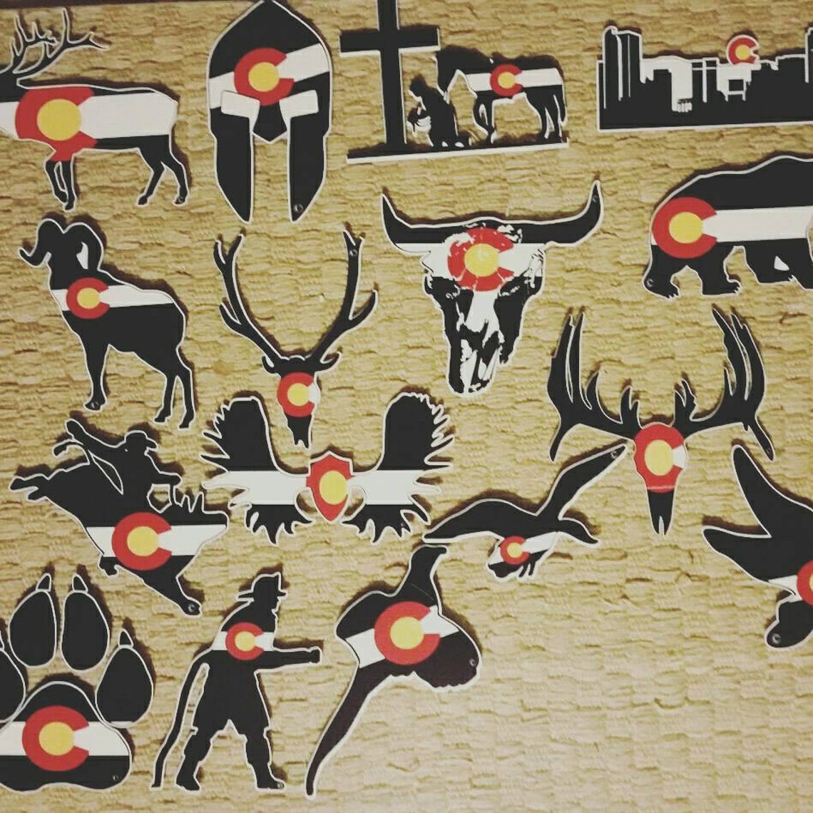Deer Rack With Colorado Logo Sticker Etsy
