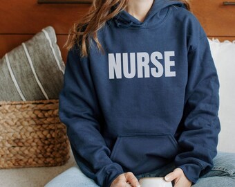 Nurse Hoodie, Simple, Comfy - Unisex Nurse Hooded Sweatshirt, Gift for Nurse, RN Gift, Medical Hoodie, Healthcare Sweatshirt, Nurse