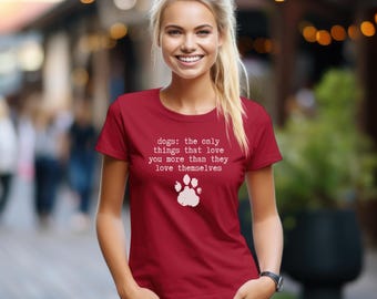 Softstyle Dog Lover Tee - Women's T-Shirt for Loving Dogs, Gift for Dog Moms - Ribbed Collar, Twill Shoulder Seams, Variety of Colors