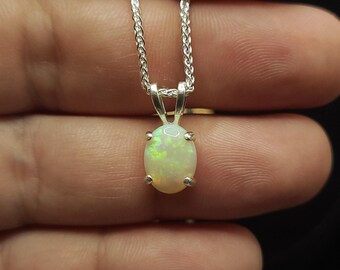 1.52 ct Solid Australian Crystal Opal Necklace
