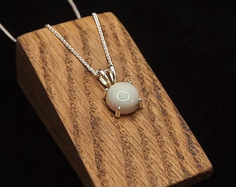 3 Carat Solid Australian White Opal Necklace