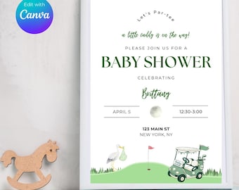 Golf Baby Shower | Zaproszenie | Ogłoszenie | Zaproszenie | Edytowalny szablon Canva