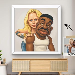Custom Caricature Portrait from Photo | Custom Ugly Portrait, Funny Portrait Gift, Pets or Family, Cartoon Portrait Gift, Gift for Couples