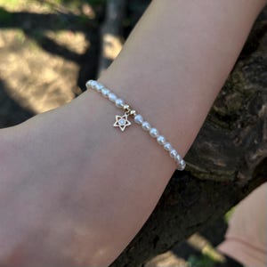 Personalized children&#39;s bracelet, children&#39;s bracelet, first name bracelet, freshwater pearl bracelet, initial bracelet, gift for girl