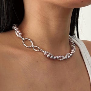 Natural Genuine Pearl Necklace/ Freshwater Pearl Jewelry - Baroque / Irregular Pearls Birthday Gift for Her-Woman