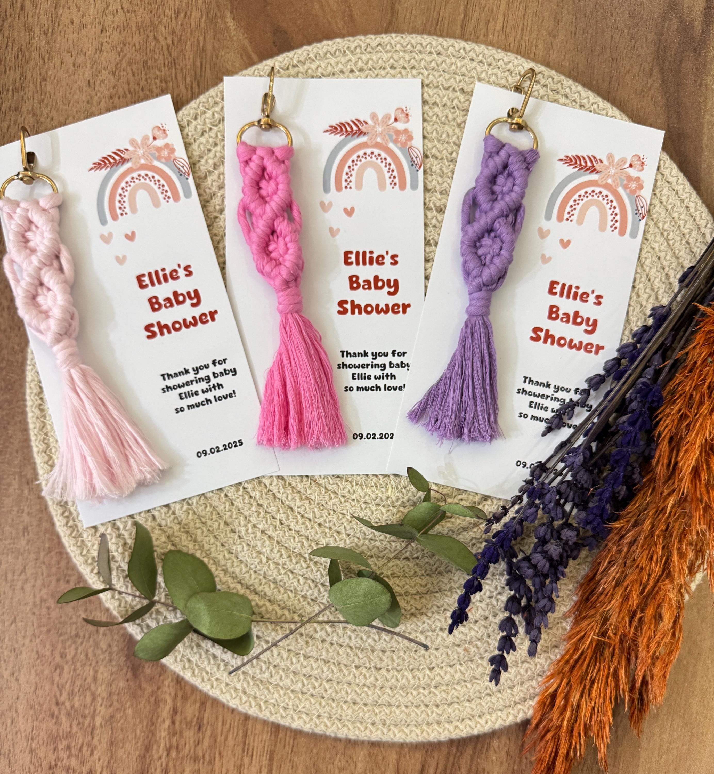 Personalized Boho Wedding favors in bulk ,Macrame Keychain, Wedding Gift, Babyshower Gift, Bag Charm Bridesmaid, Engagement gifts,