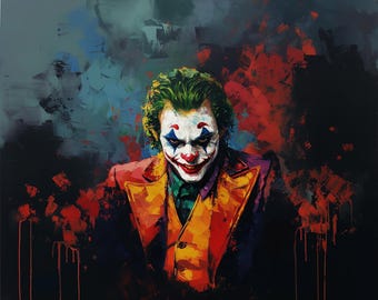 ジョーカーとハーレイ・クインの油絵：オリジナルアートコレクション