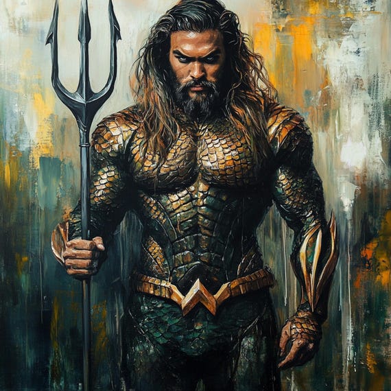 アクアマン アクリル画 ジェイソン・モモア 海の王 36x36インチ - 日本