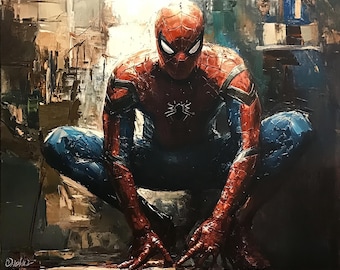 Spider-Man-superheld, origineel schilderij muurkunst, uniek,