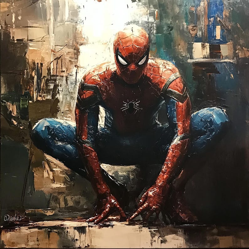 Spiderman Superhero , Wall Art Original Painting, One of a Kind, - Etsy