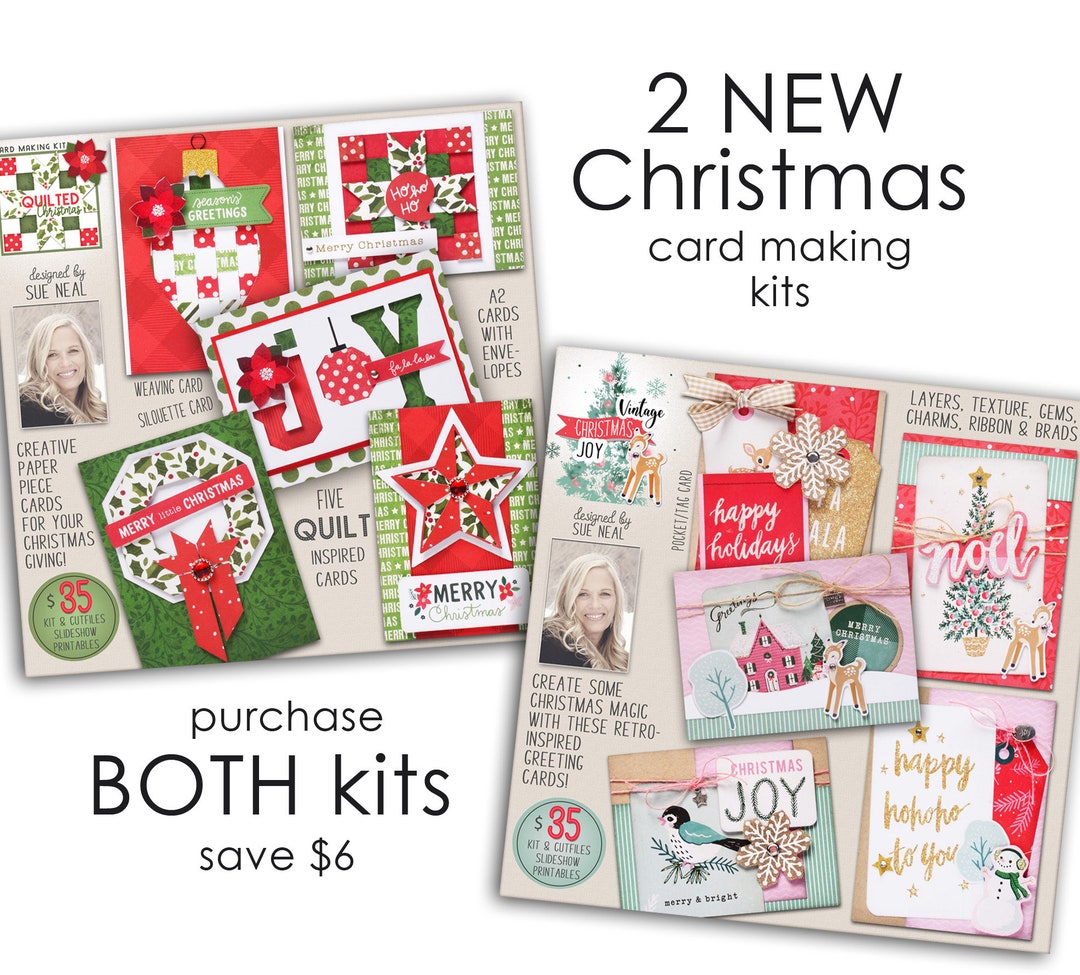 Christmas Card Making Kits, Quilted Christmas, Vintage Christmas Cards, DIY Christmas Cards