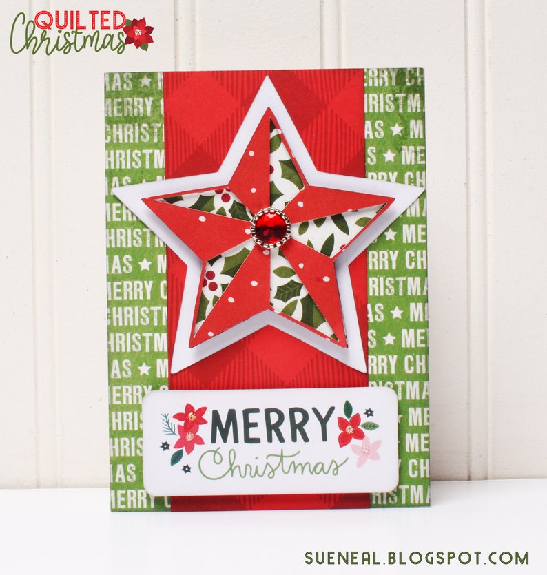 Quilted Christmas Card Kit, Christmas Card Making Kits, DIY Christmas