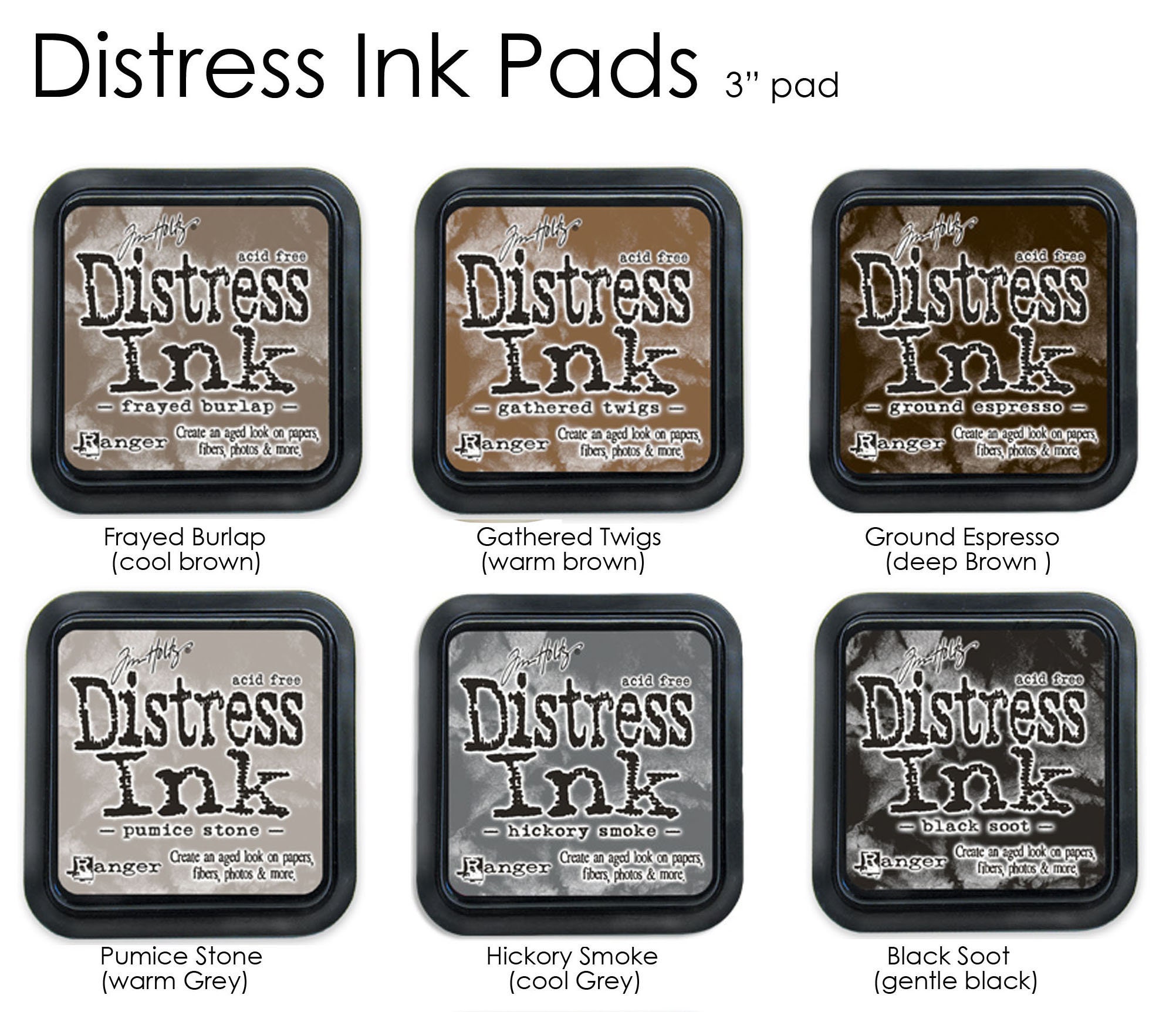 Ranger Tim Holtz Distress Mini Ink Pad Kits Complete Set of 60 pads - All  the Colors! Includes Kits #1 through #15