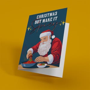Lustige Weihnachtskarte, "Christmas But Make It Spicy" Weihnachtsgruß, Humorvolle Weihnachtskarte für Freunde, A5 Karte