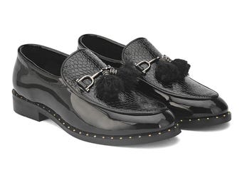 Stylish Women’s Black Leather Dress Shoes – Ideal for Work, Parties, and Elegant Outfits