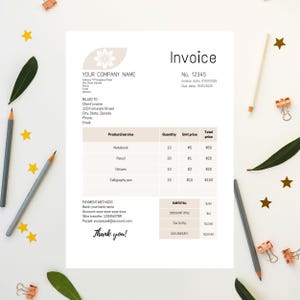 Invoice Template, Minimalist Business Invoice, Small Business Template, Modern Client Invoice, Editable Template, Services Invoice INV4A4