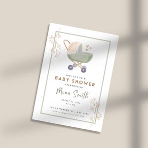 Adorable baby shower et premier anniversaire, célébrer les étapes importantes de bébé, invitation à une baby shower, invitation à une première fête d'anniversaire