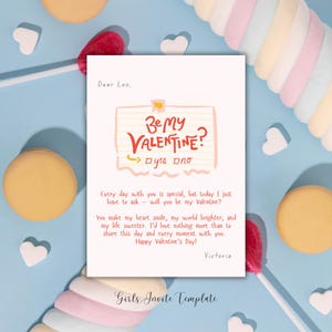 Cartão editável Be My Valentine, cartão White Day, cartão de dia dos namorados, presente para ele, presente de dia dos namorados para ela, cartão de felicitações de dia dos namorados