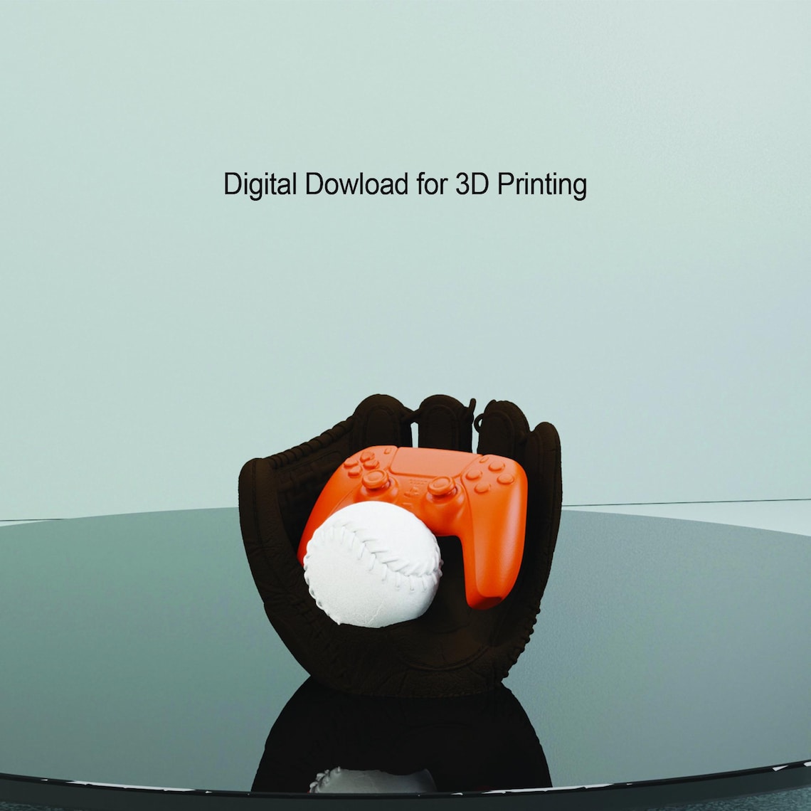 3D Printable Baseball Glove, Digital Download Baseball Glove Model ...
