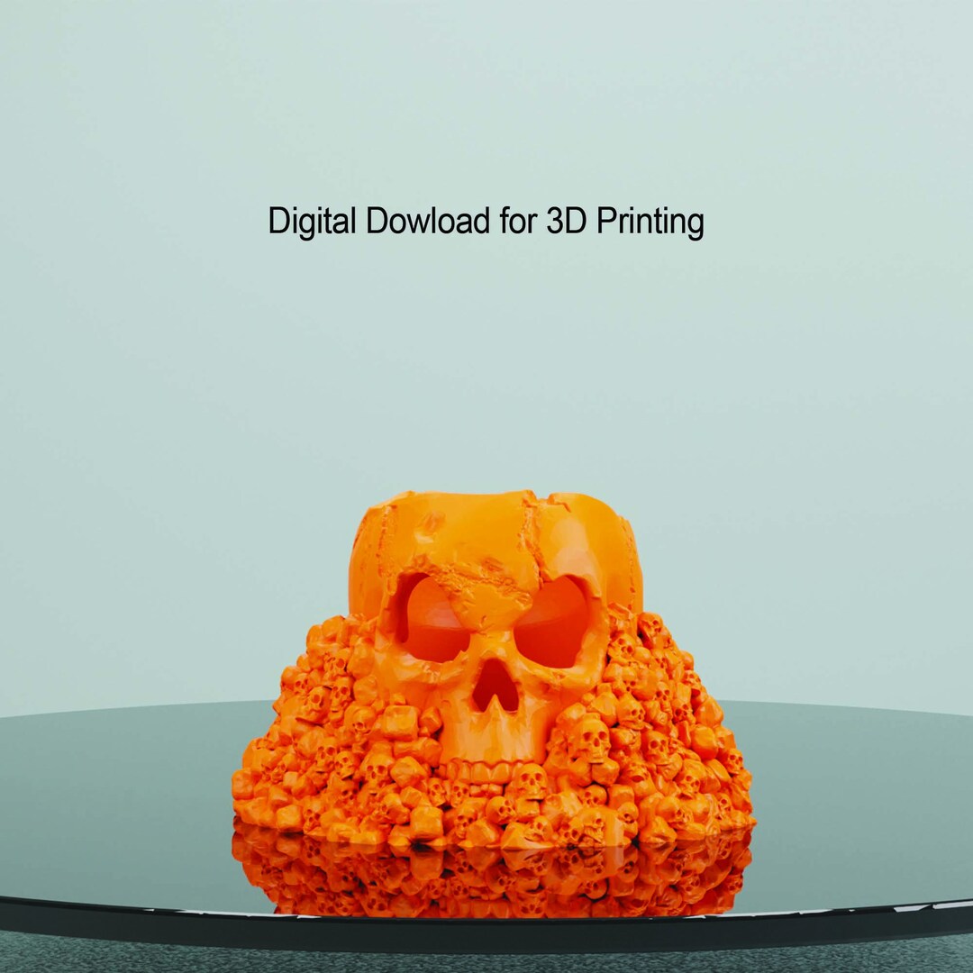 Digital 3D Printable Skull Model, Halloween Skull STL for 3D Printing
