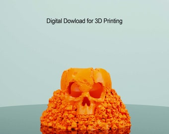 Modelo de calavera imprimible en 3D: Decoración gótica de Halloween (Descarga digital STL)