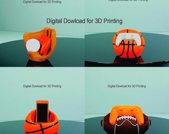 3D Printable Sports Controller Holders | Basketball, Football, Baseball | Digital Download for Game Controller Stand