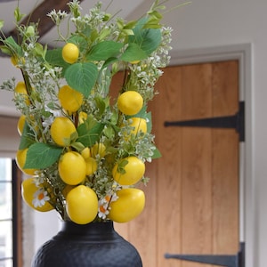 Lemon Branch Artificial Yellow Lemon Branch Faux Flowers Artificial Flowers Artificial Foliage Lemon Pic Bouquet Filler Home Decor