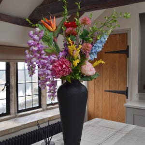 Bunter Faux Blumenarrangement Mehrfarbiger Blumenstrauß Künstliche Blumen Heller Blumenstrauß Wohnkultur Geschenk für ihr Hoteldekor BIRDIE