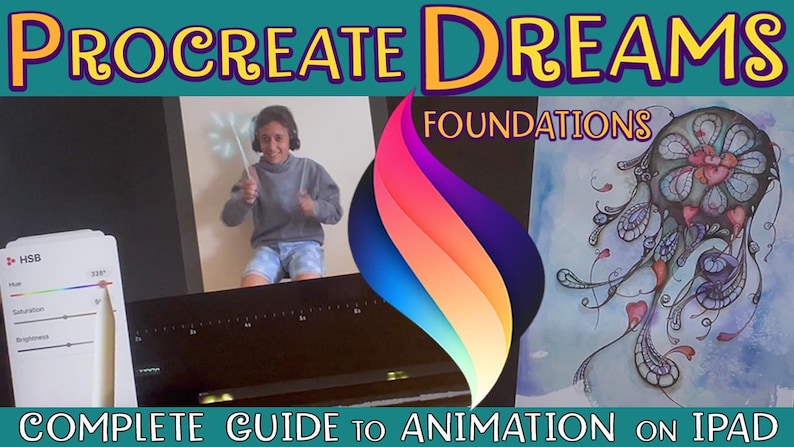 Procreate Dreams animating course with 14 tutorials to learn tools and techniques of the 3 animation modes, by Luciana Torre.
This Procreate Dreams academy class includes FREE Lifetime Updates.
Learn how to use masks in Procreate Dreams, Performing and keyframing Animation. How to reveal text using masks, animating shadows and make looping animations of your illustrations. How to use clipping masks and layer masks in Procreate Dreams, how to animate blinking lights and blinking eyes