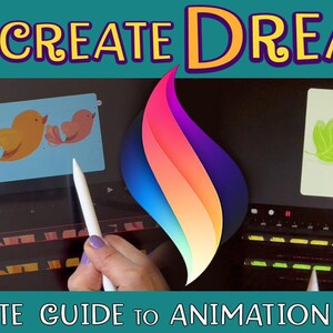 Full Procreate Dreams Tutorial to learn easy animation techniques on iPad with free updates and resources to download. Learn how to animate in Procreate Dreams mastering the 3 animating modes: Keyframe Animation the precise mode, Frame-by-Frame Animation the classic hand-drawn mode, and Performing Animation the organic and fluid mode.
Learn how to Share & Backup your Animations and how to make Animated GIFs from movies