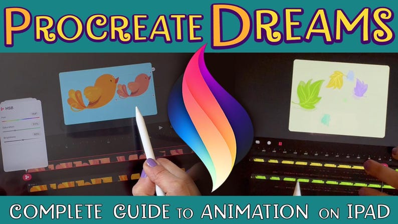 Full Procreate Dreams Tutorial to learn easy animation techniques on iPad with free updates and resources to download. Learn how to animate in Procreate Dreams mastering the 3 animating modes: Keyframe Animation the precise mode, Frame-by-Frame Animation the classic hand-drawn mode, and Performing Animation the organic and fluid mode.
Learn how to Share & Backup your Animations and how to make Animated GIFs from movies