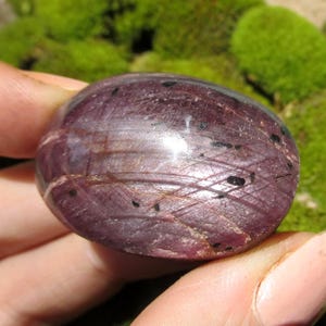 1.4oz Polished Star Ruby Cabochon 1.5" inches Natural Crystal, Mineral Specimen, Cab, Wire Wrapping Jewelry Supply