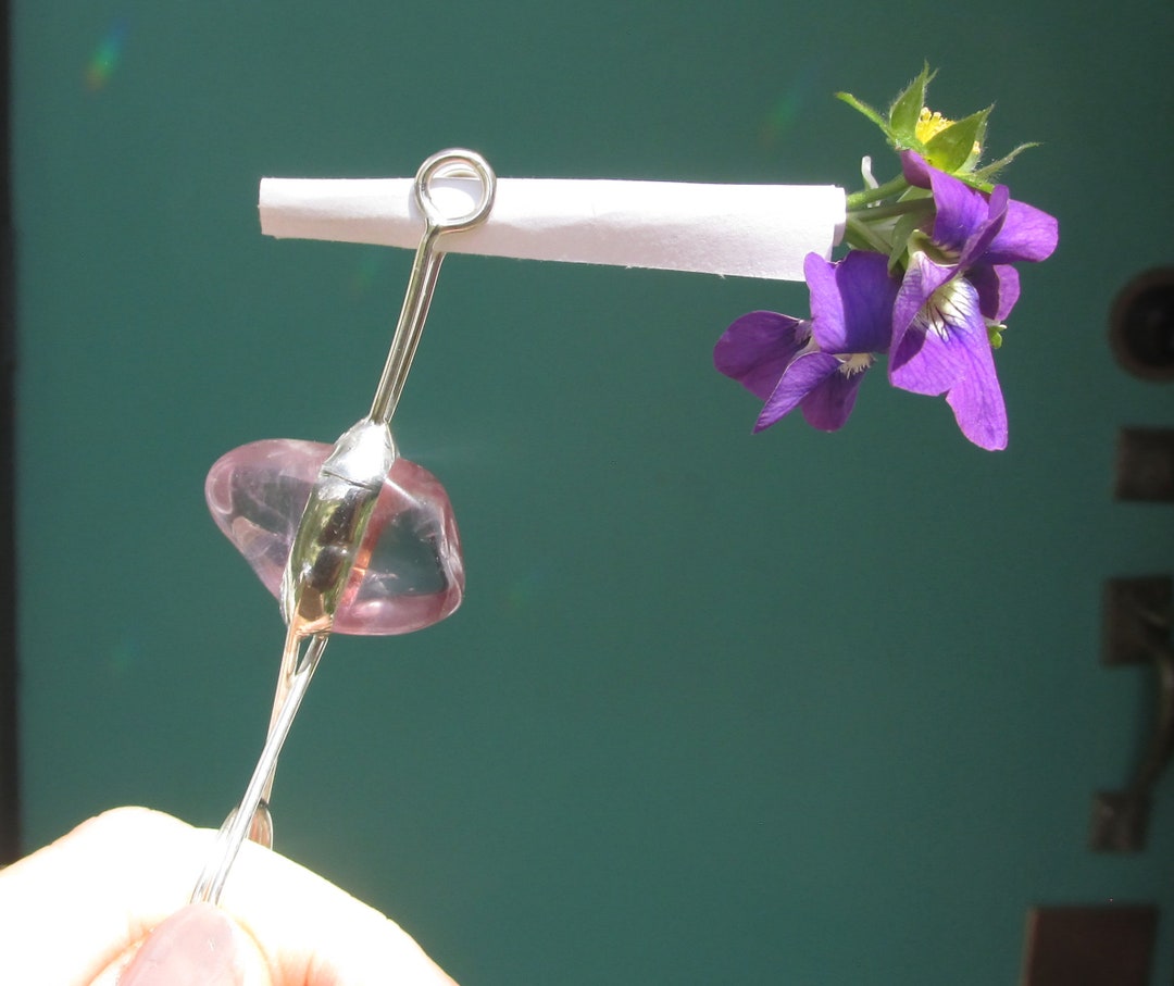 Gemstone Crystal Smoke Ring AMETHYST Holder Wand