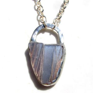 Gray Moonstone & Silver Chain Necklace Handmade Natural Gemstone Pendant Jewelry