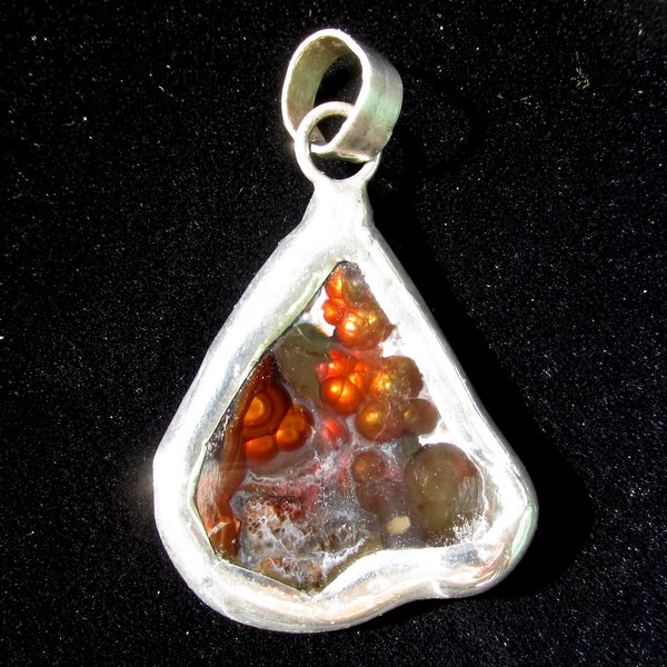 Handmade Fire Agate PENDANT Deer Creek Mine AZ Handmade Jewelry Supply