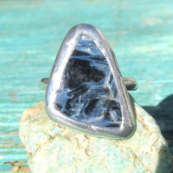 Handmade Pietersite Ring with Sterling Silver Band size 8.5