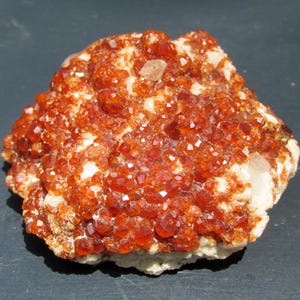 Large Spessartine Garnet & Quartz Crystal Cluster Natural Spessartite 4.9oz Raw Mineral Specimen