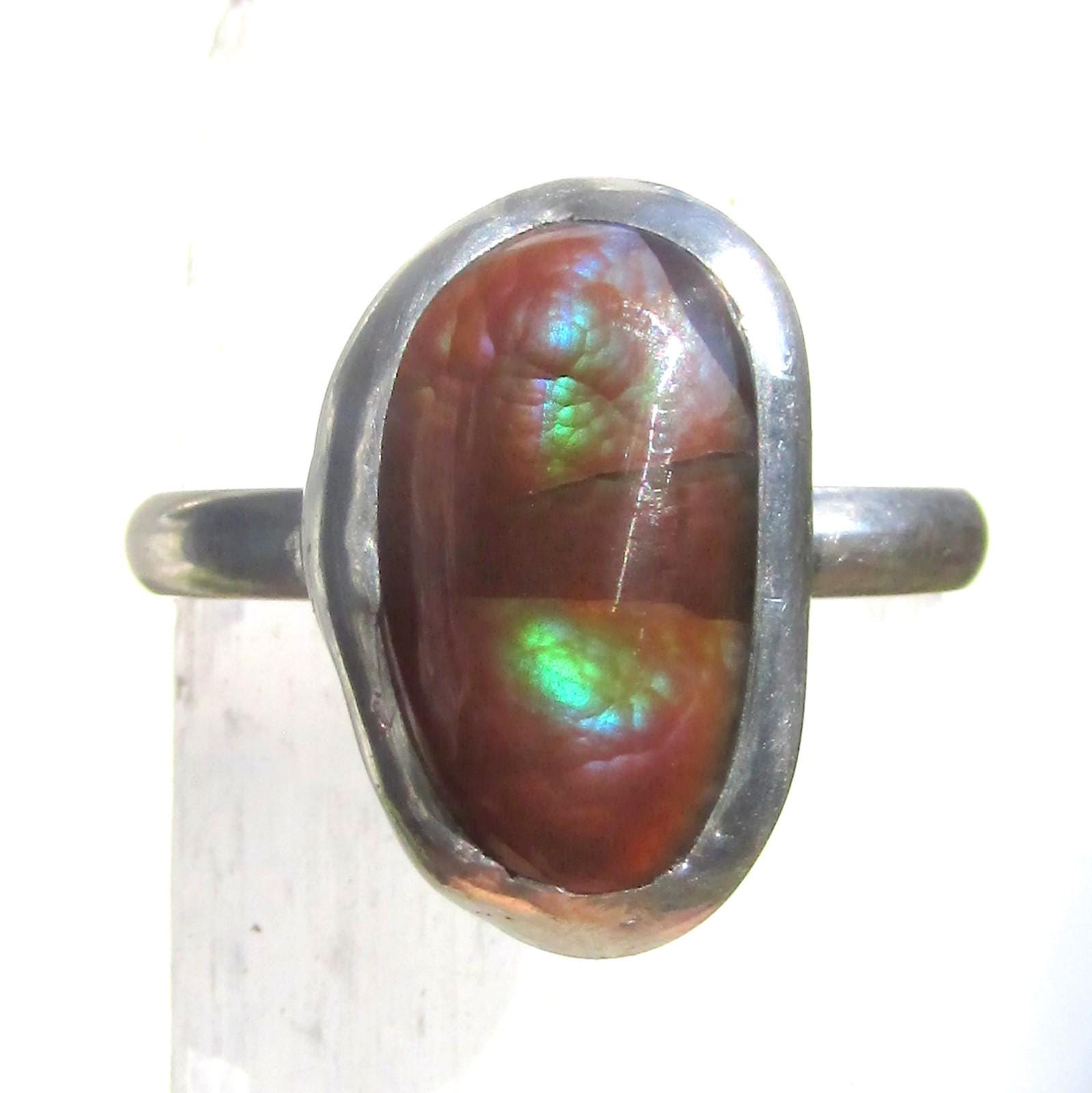 Anello Artigianale In Argento 925 Con Pietre Naturali: Agata, Granato, Ambra, Quarzo Rosa – Stile Bohémien Donna - 5