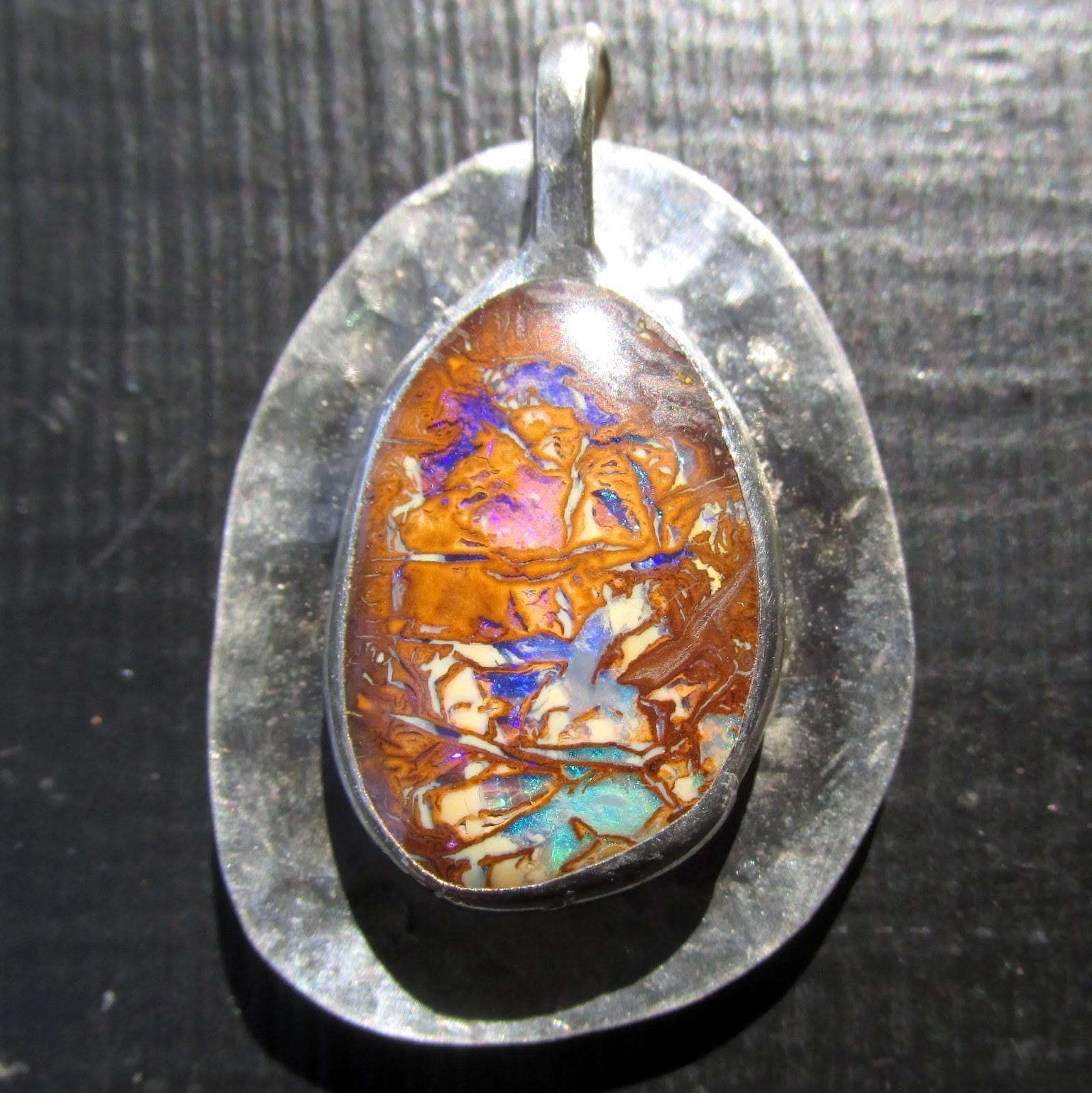 Boulder Matrix Opal Pendant - Etsy