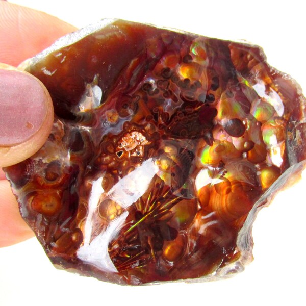 RESERVED for Lourdes Polished Fire Agate 2.15 oz Natural Mineral Specimen ARIZONA